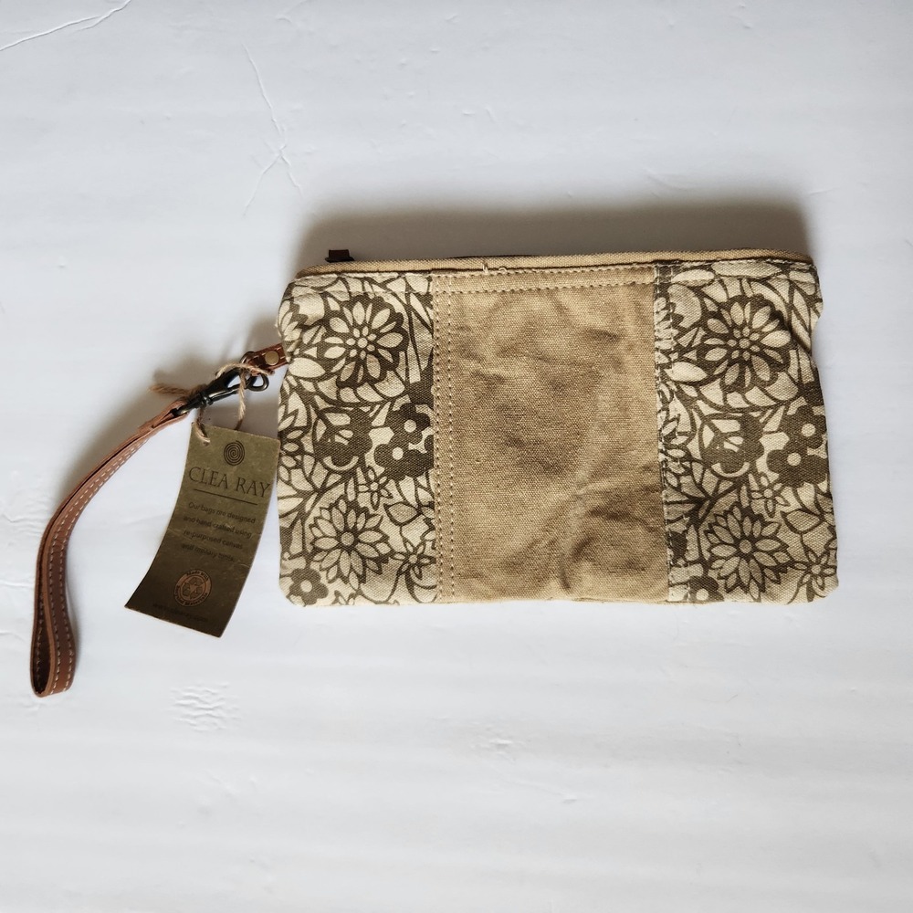 Clea Ray Floral Canvas Clutch Recycled Canvas And Military Tents Unique Durable